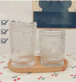 360Home Sonnenblumenbecher Muster klarer Glas